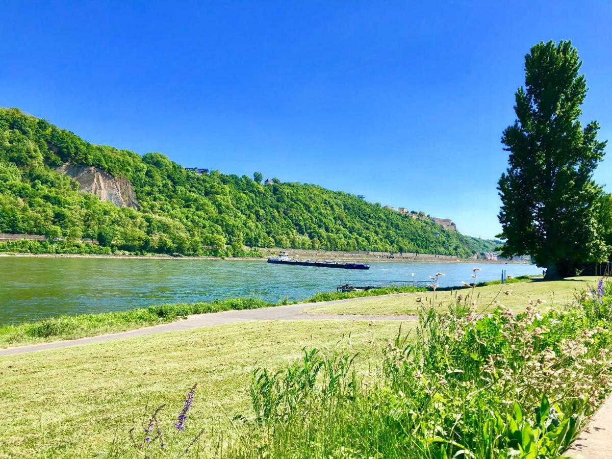 科布倫茨Haus Am Ufer Mit Rheinpanoramablick公寓 外观 照片